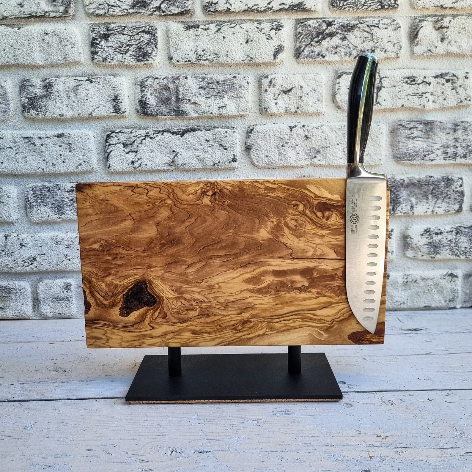 Olive Wood Magnetic Knife Rack The Ultimate Kitchen Organizer for Culinary Enthusiasts