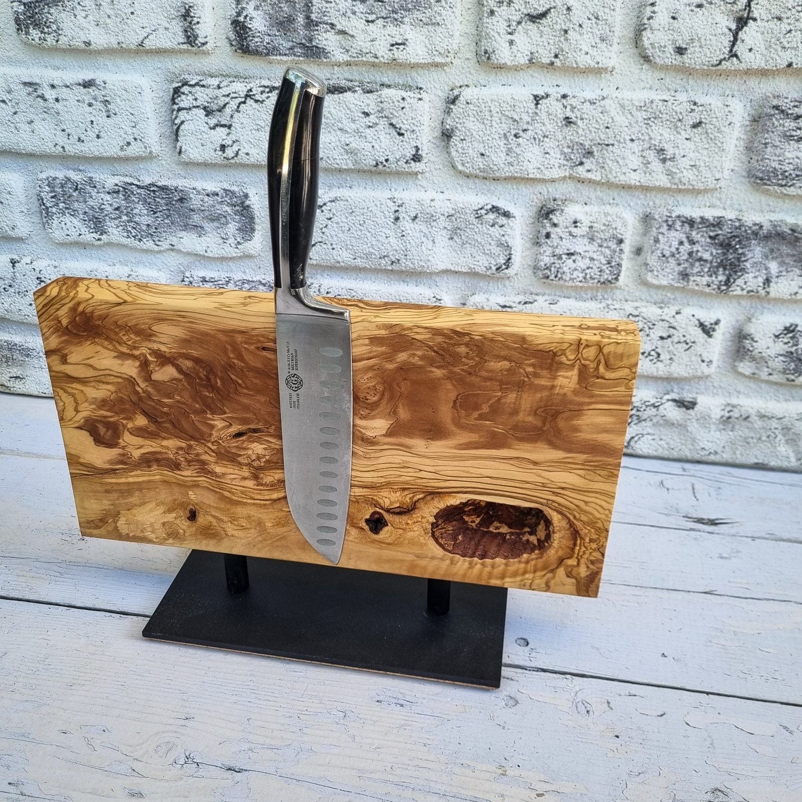Olive Wood Magnetic Knife Rack The Ultimate Kitchen Organizer for Culinary Enthusiasts