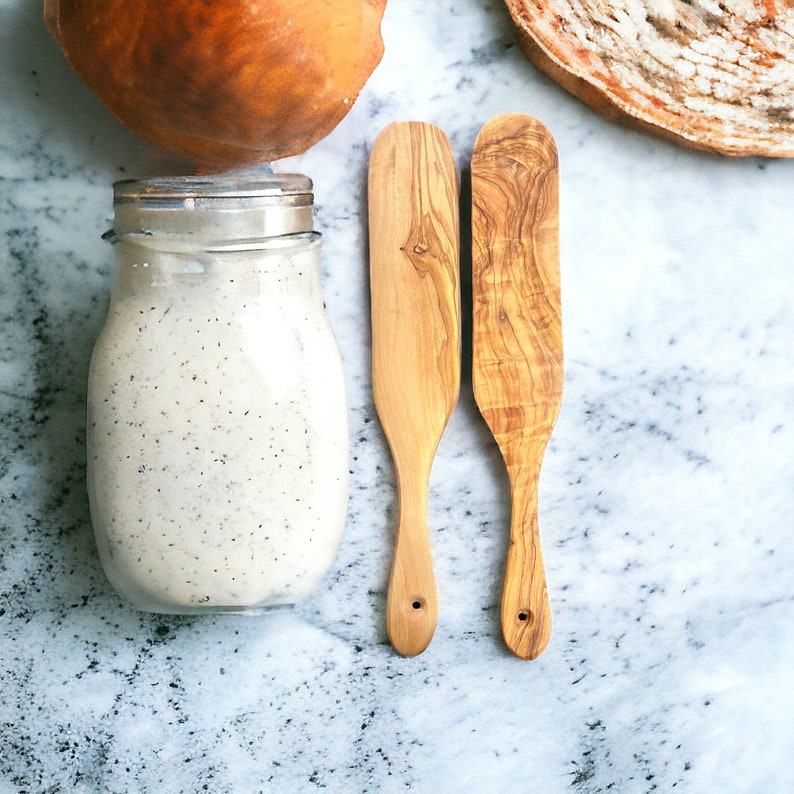 Olive Wood Spurtle The Ultimate Kitchen Tool for Stirring, Mixing, and Spreading