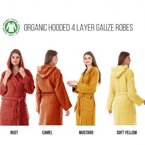 Organic Bliss Luxurious 4-Layer Gauze Robe for Unparalleled Comfort