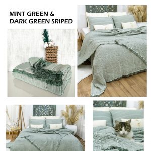 Organic Bohemian Striped Gauze Throw Blanket Breathable, Lightweight Comfort for All Sizes