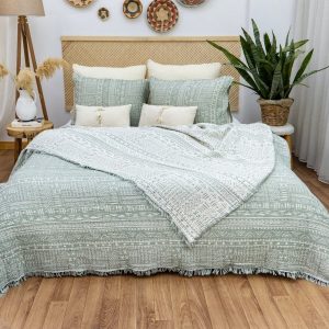 Organic Cotton Aztec Bohemian Throw Blanket Cozy Comfort for Every Home