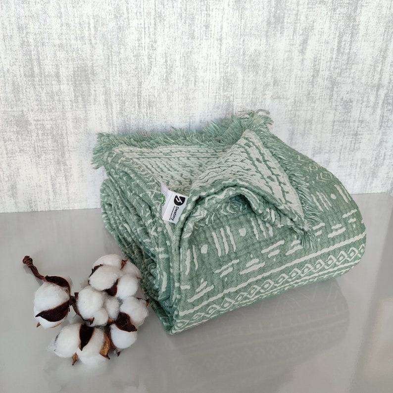 Organic Cotton Aztec Bohemian Throw Blanket Cozy Comfort for Every Home