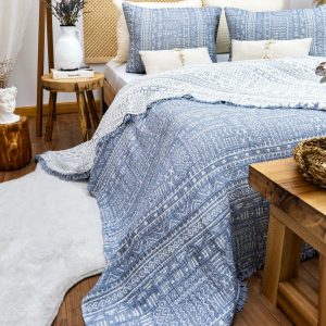 Organic Cotton Aztec Patterned Throw Blanket Cozy Comfort for Every Home