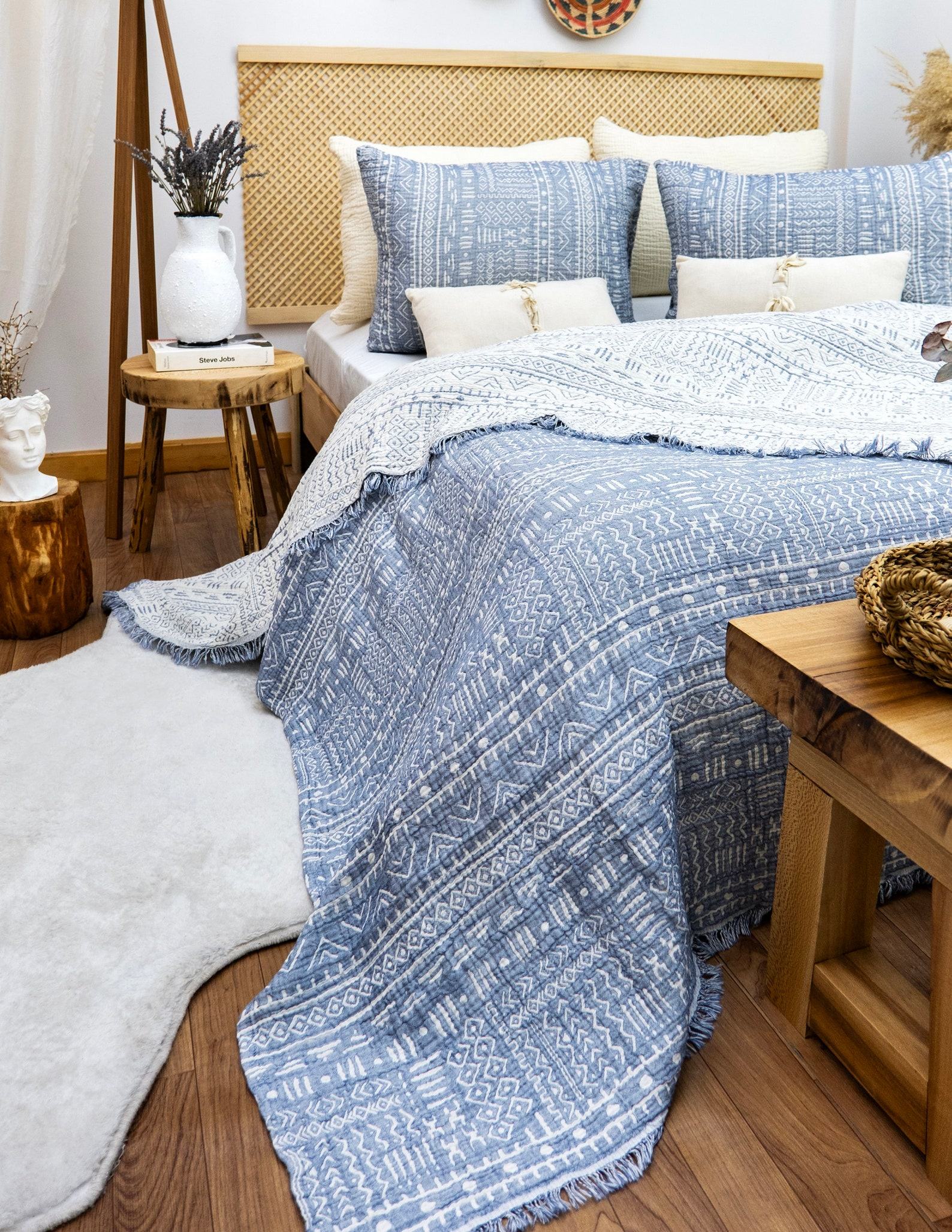 Organic Cotton Aztec Patterned Throw Blanket Cozy Comfort for Every Home - Image 4