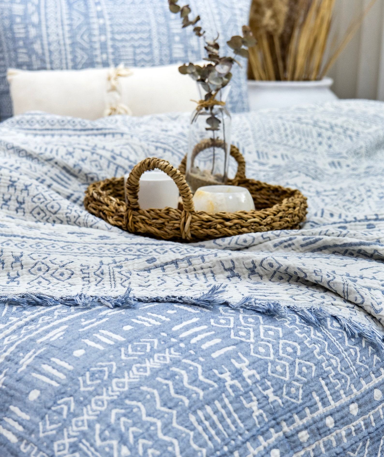 Organic Cotton Aztec Patterned Throw Blanket Cozy Comfort for Every Home - Image 2