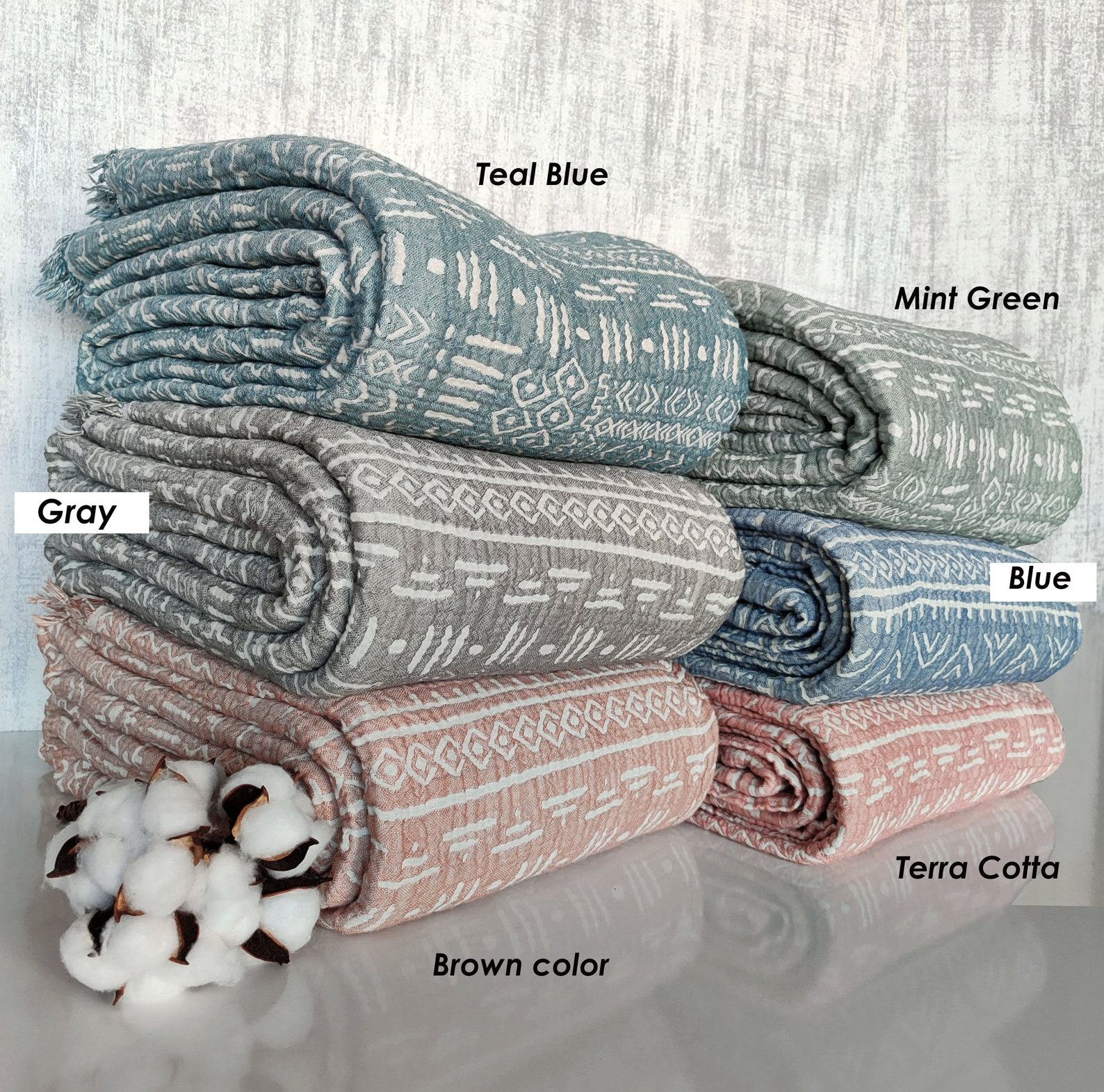 Organic Cotton Aztec Patterned Throw Blanket Cozy Comfort for Every Home - Image 6