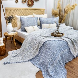 Organic Cotton Aztec Patterned Throw Blanket Cozy Comfort for Every Home