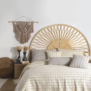 Organic Cotton Bedspread Turkish Cotton Throw Blanket, Queen Size, Plaid Striped, Farmhouse Decor