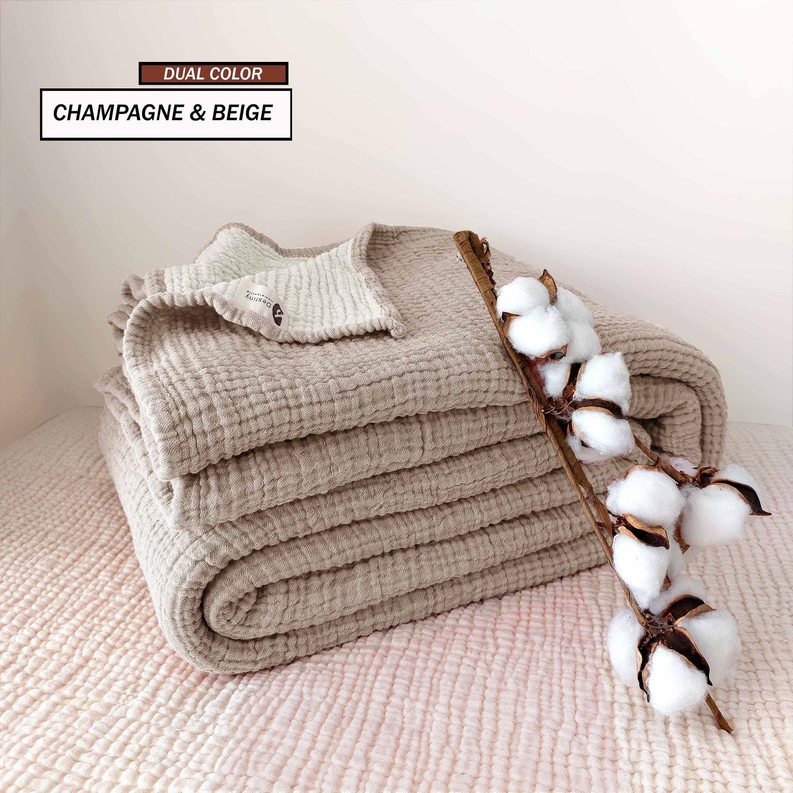 Organic Cotton Gauze Blanket Oversized, Custom-Sized, and Ultra-Soft for Ultimate Comfort