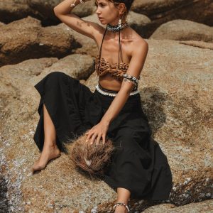 Organic Cotton Maxi Skirt Keela in Olive Sustainable Style with Pockets