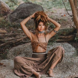 Organic Cotton Maxi Skirt Keela in Olive Sustainable Style with Pockets