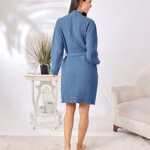 Organic Cotton Mint Green Muslin Kimono Soft, Absorbent, and Stylish