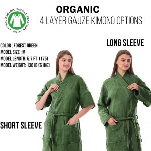 Organic Cotton Mint Green Muslin Kimono Soft, Absorbent, and Stylish