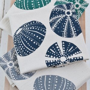Organic Cotton Tea Towel Sea Urchin Print – Eco-Friendly Kitchen Decor, Interesting  Hostess Item