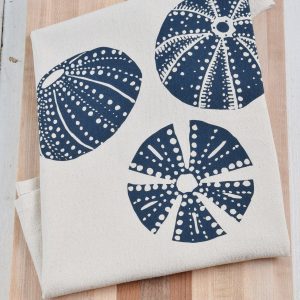 Organic Cotton Tea Towel Sea Urchin Print – Eco-Friendly Kitchen Decor, Interesting  Hostess Item
