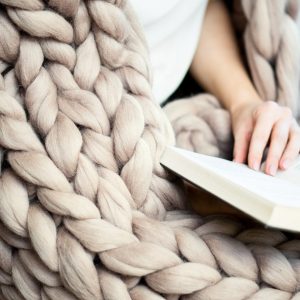 Organic Merino Wool Chunky Knit Blanket Luxurious Warmth, Anti-Allergic Comfort