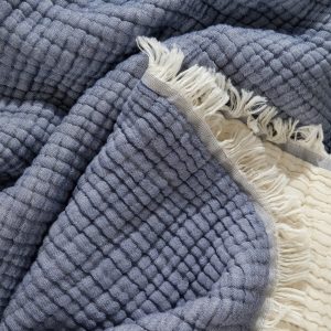 Organic Muslin Gauze Comforter 5-Layer King Size Blanket for Ultimate Comfort and Breathability