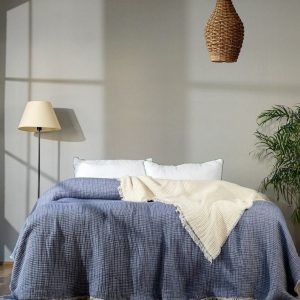 Organic Muslin Gauze Comforter 5-Layer King Size Blanket for Ultimate Comfort and Breathability