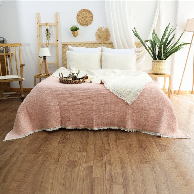 Organic Muslin Gauze Comforter 5-Layer Queen Size Blanket for Ultimate Comfort and Breathability