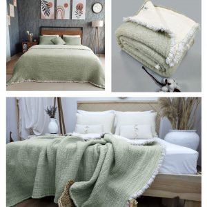 Organic Muslin Quilt Blanket Soft, Breathable, and Eco-Friendly Comfort for All Seasons