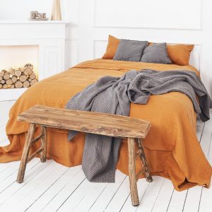 Organic Stonewashed Linen Throw Blanket Cozy Comfort for Your Home