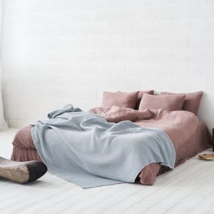 Organic Stonewashed Linen Throw Blanket Cozy Comfort for Your Home