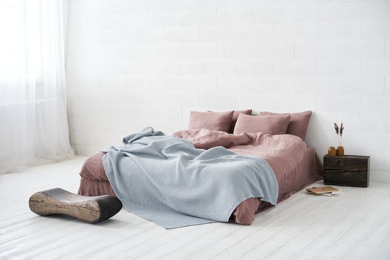 Organic Stonewashed Linen Throw Blanket Cozy Comfort for Your Home