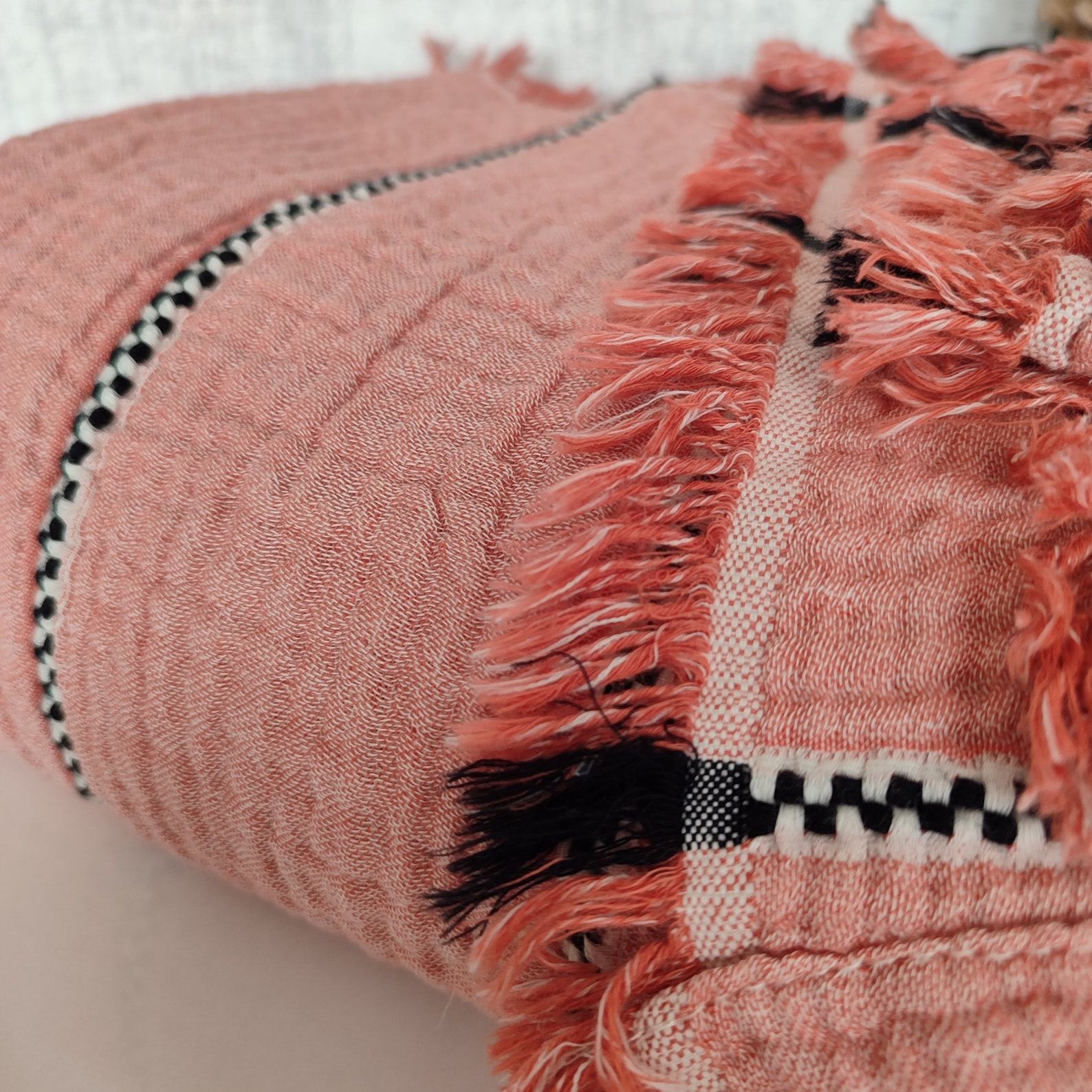 Organic Striped Gauze Throw Blanket Breathable, Lightweight Comfort for All Sizes