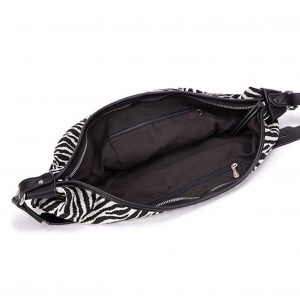 Oversized Moon Bag Canvas Croissant Crossbody, Nylon Sling, Zebra Shoulder Bag