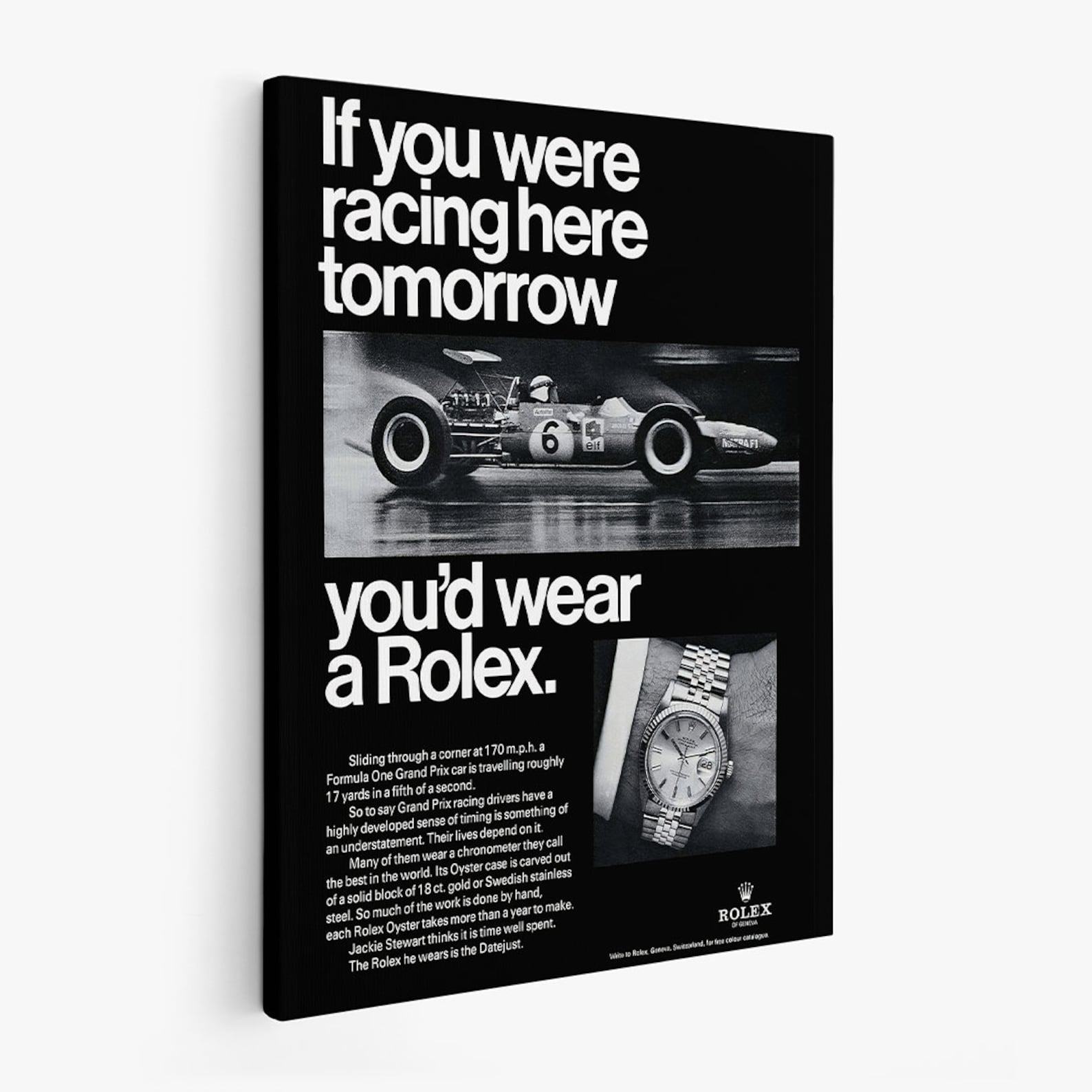 Own a Slice of Racing History Vintage Rolex Poster, a Timeless Collector’s Item