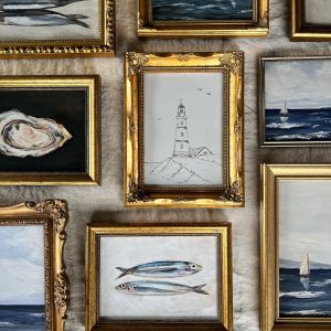 Oyster Art Print Unframed Oil Painting Print for Coastal Kitchen Decor and Restaurant Ambiance