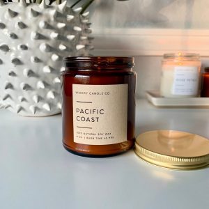 Pacific Coast Serenity Handcrafted Amber Candle in Eco-Friendly Jar