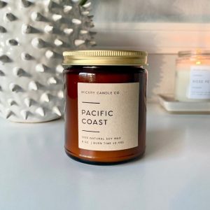 Pacific Coast Serenity Handcrafted Amber Candle in Eco-Friendly Jar