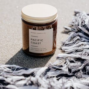 Pacific Coast Serenity Handcrafted Amber Candle in Eco-Friendly Jar