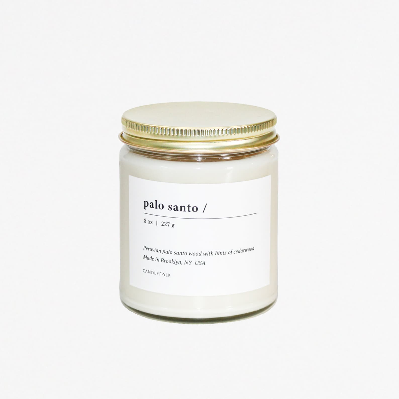 PALO SANTO Hand-Poured 8 oz Soy Candle for Purification and Relaxation