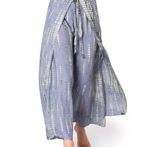 PANASIAM Sunshine Tie-Dye Culottes Flowy Viscose Wrap Pants for Boho Style