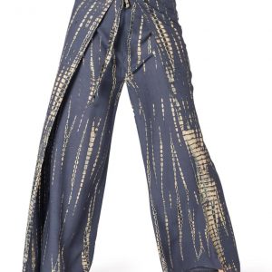 PANASIAM Sunshine Tie-Dye Culottes Flowy Viscose Wrap Pants for Boho Style