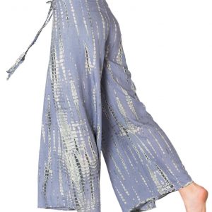 PANASIAM Sunshine Tie-Dye Culottes Flowy Viscose Wrap Pants for Boho Style