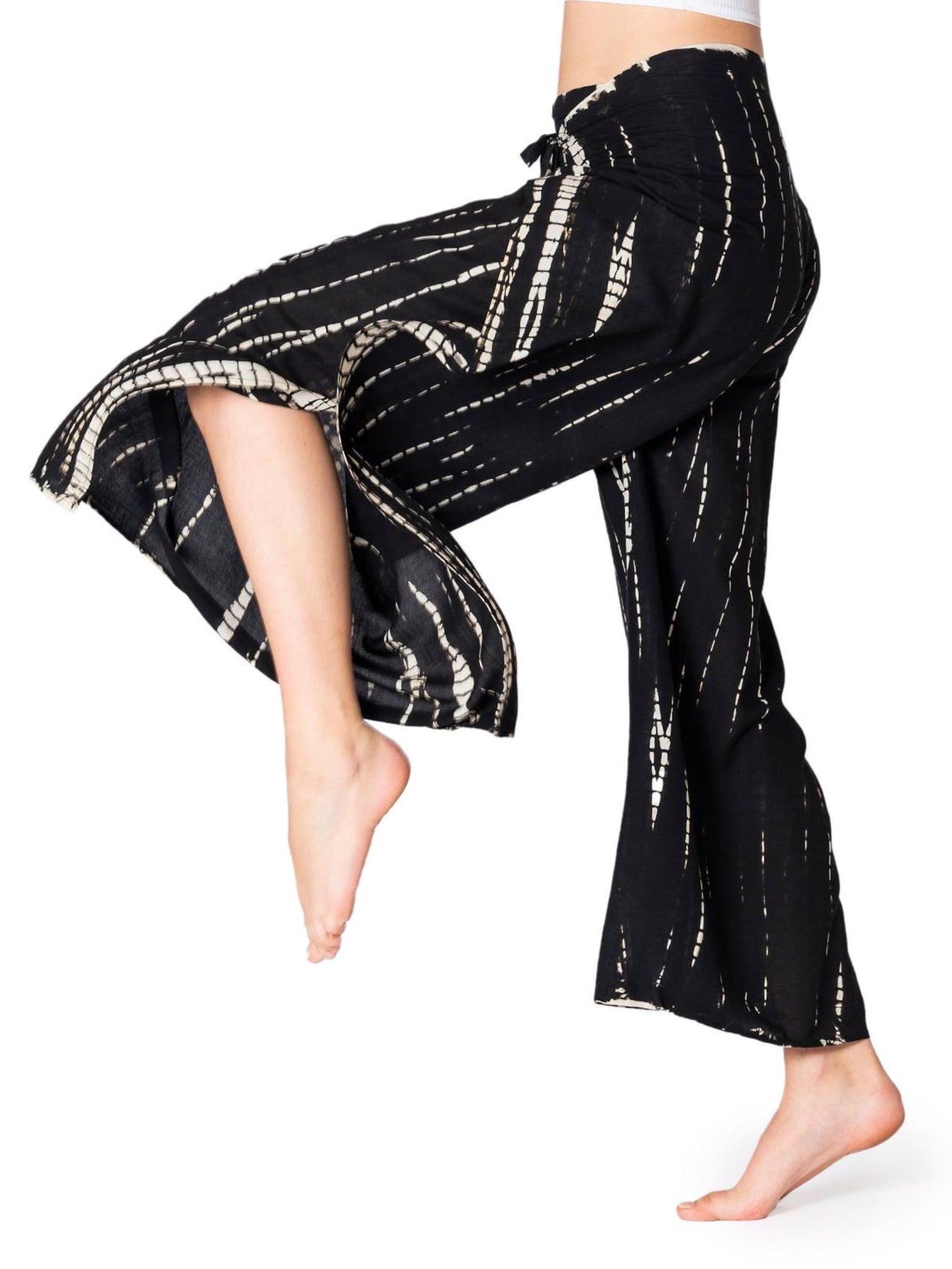 PANASIAM Sunshine Tie-Dye Culottes Flowy Viscose Wrap Pants for Boho Style - Image 3