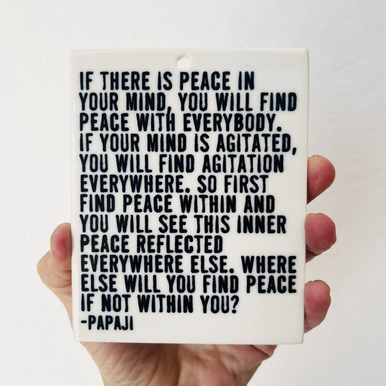 Papaji’s Wisdom Ceramic Wall Tile for Daily Inspiration and Affirmation