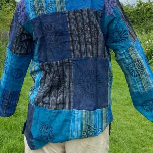 Patchwork Paradise Multi-Colored Blockprint Overdye Stonewash Nepali Shirt for Festival Vibes