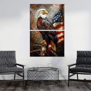 Patriotic Bald Eagle Canvas Print American Pride for Your Home or Office