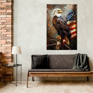 Patriotic Bald Eagle Canvas Print American Pride for Your Home or Office