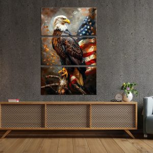 Patriotic Bald Eagle Canvas Print American Pride for Your Home or Office