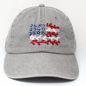 Patriotic Pride Hand-Embroidered USA Flag Baseball Cap for Summer Adventures
