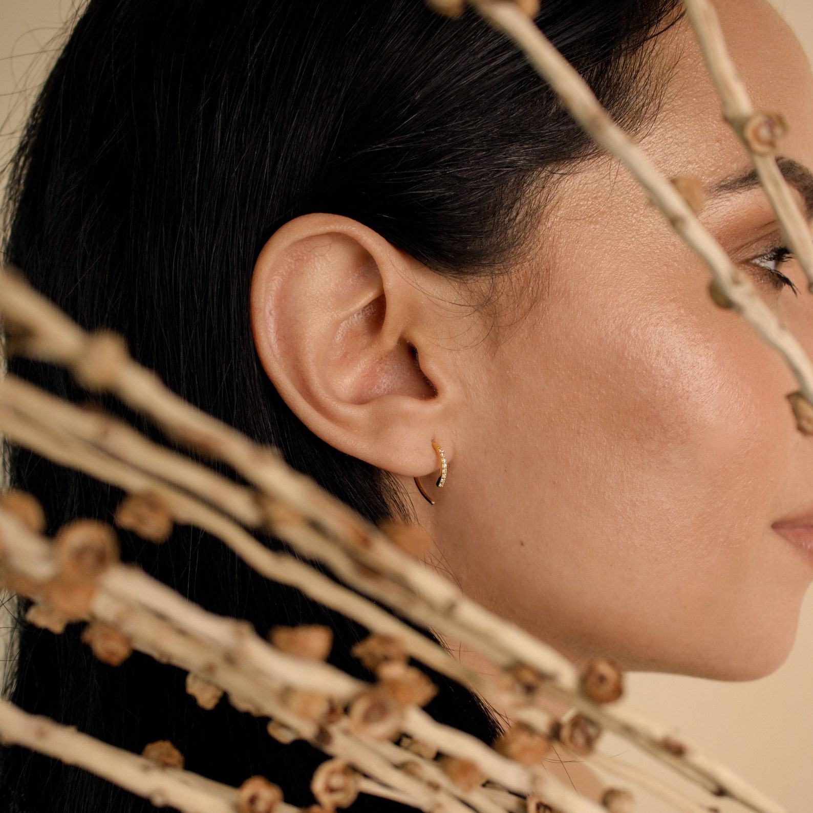 Pave Diamond Threader Earrings Elevate Your Earring Collection with Minimalist Elegance