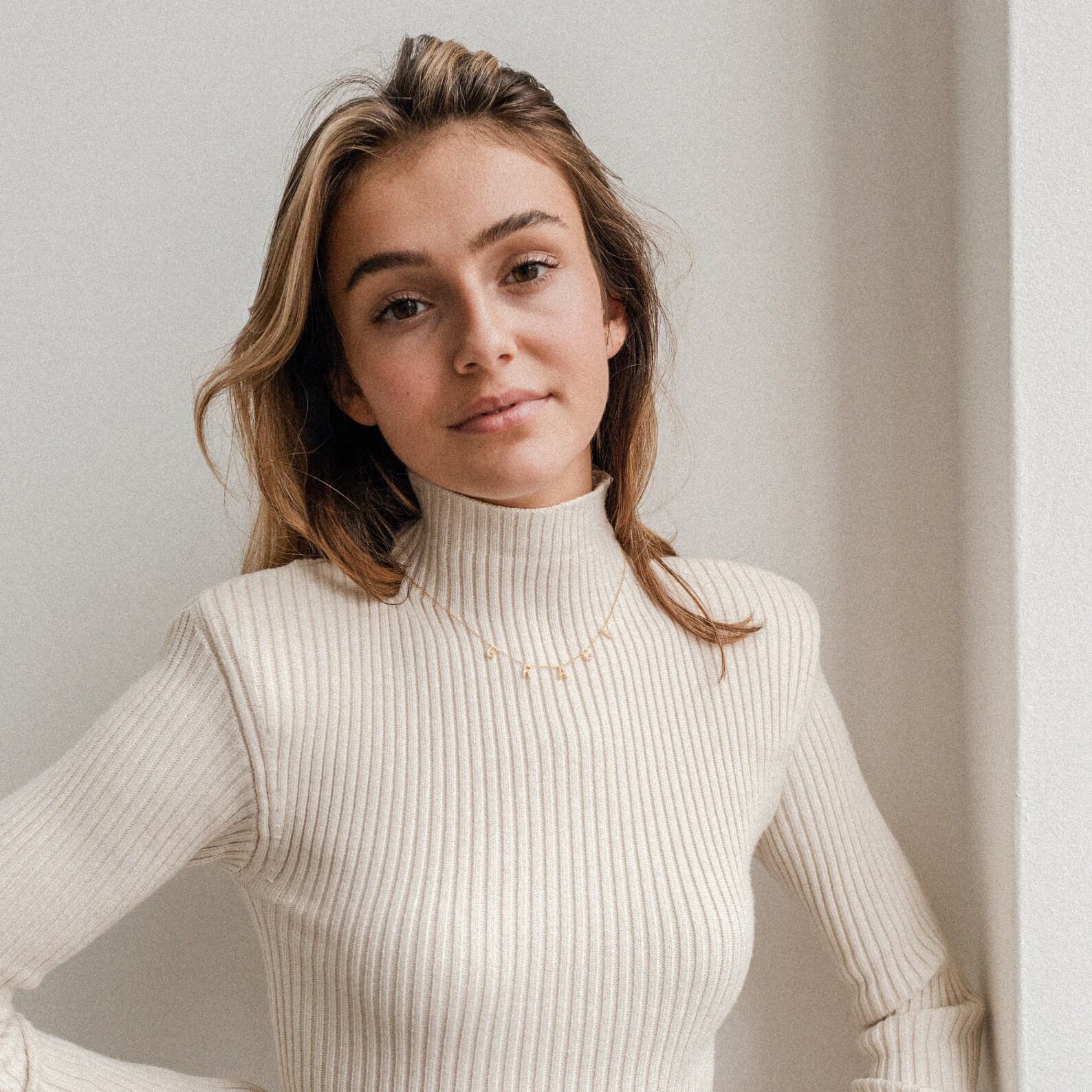 Pave Letter Necklace Personalized Diamond Nameplate for Mothers and Loved Ones