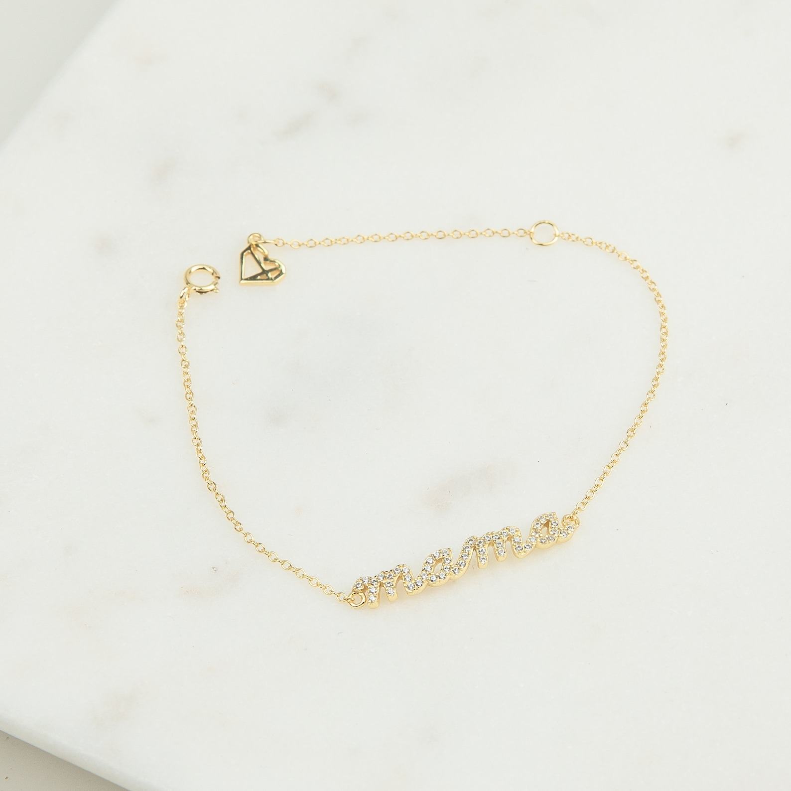 Pave Mama Script Bracelet A Cherished Item for the Heart of Your Home