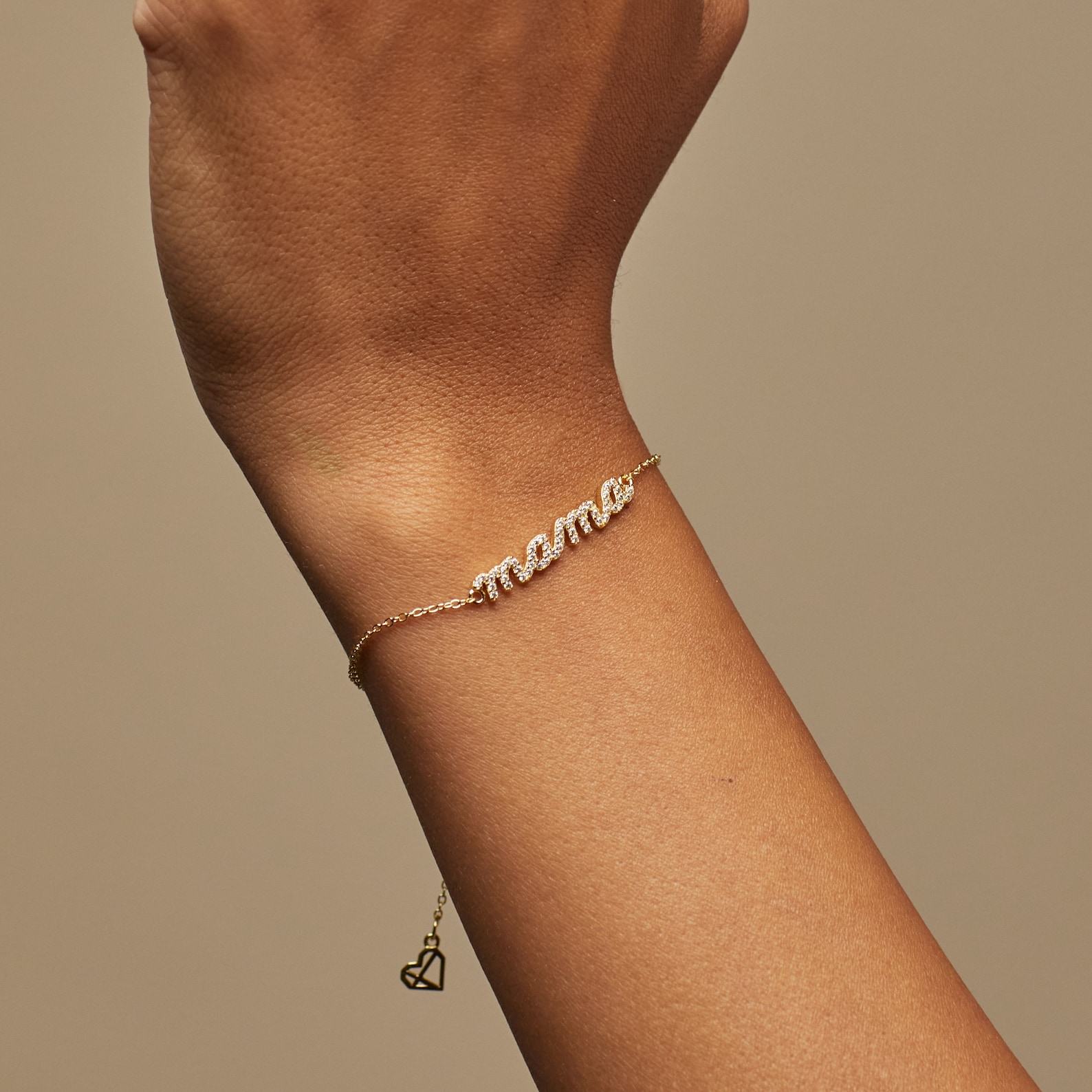 Pave Mama Script Bracelet A Cherished Item for the Heart of Your Home